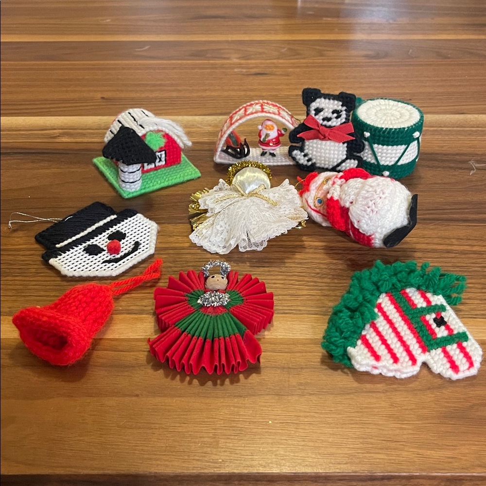Ten Vintage Homemade Christmas Ornaments